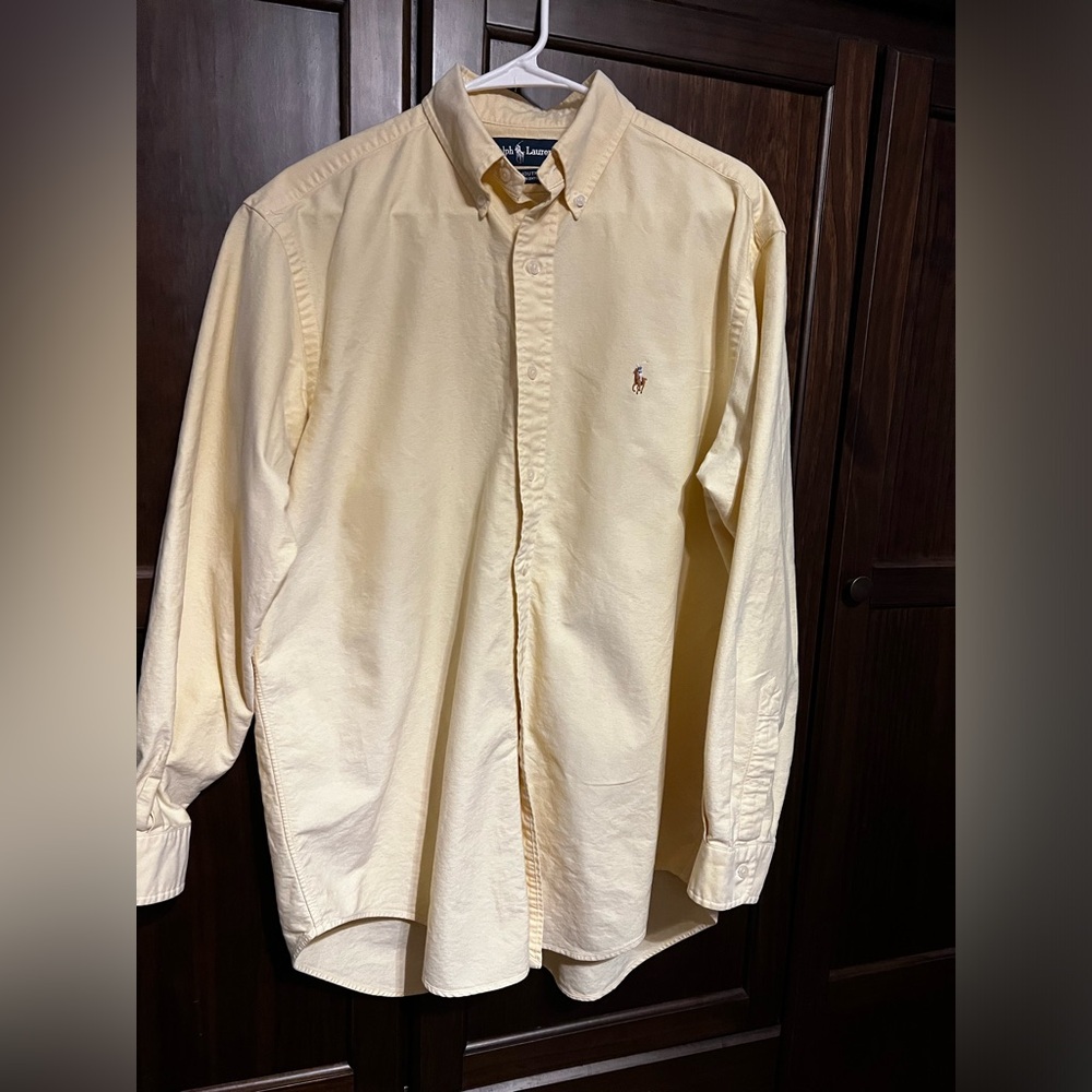 Men's yellow Ralph Lauren Oxford size 16-34 long sleeve